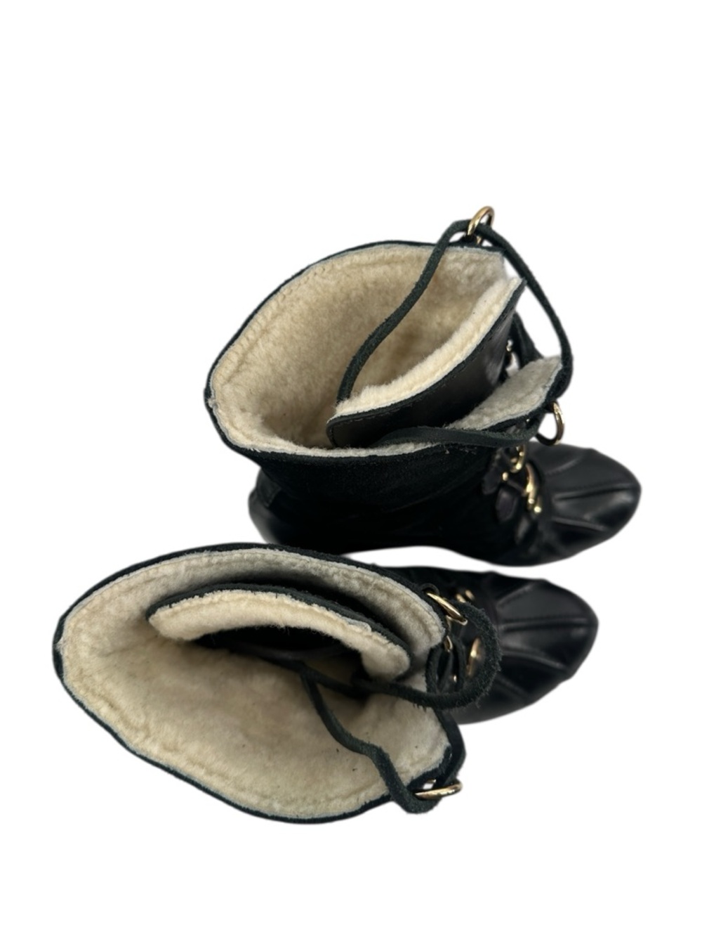 Michael Kors winter warrior clog boots Black leather shearling lined heeled sz 8 - Picture 8 of 14